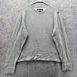 Abercrombie & Fitch Sweater Women Large Ladies Gray Pullover V Neck Sweatshirt